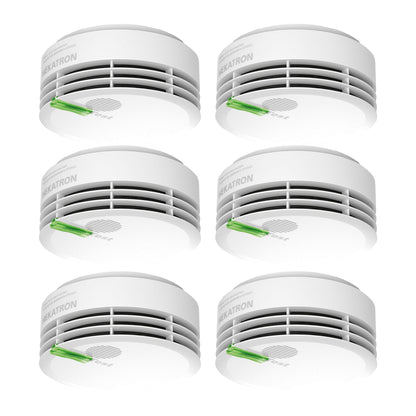 Hekatron Genius Plus Rauchmelder mit 10-Jahres-Batterie, 6er-Set