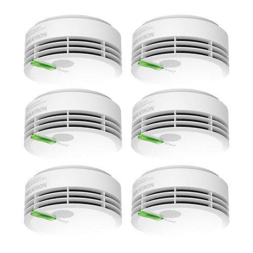 Hekatron Genius Plus Rauchmelder mit 10-Jahres-Batterie, 6er-Set