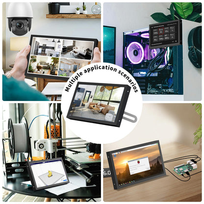 Aurevita Mini-Monitor 7 Zoll, tragbar, HDMI VGA AV BNC, 1024 x 600