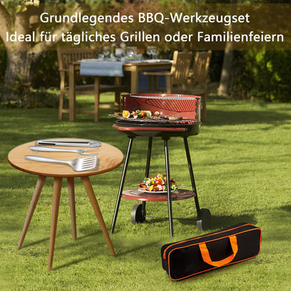 Herogo Grillbesteck Set 6-teilig Edelstahl mit Tragetasche