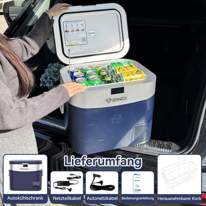 BINGI Kompressor Kühlbox 22L elektrisch für Auto, Camping und Zuhause