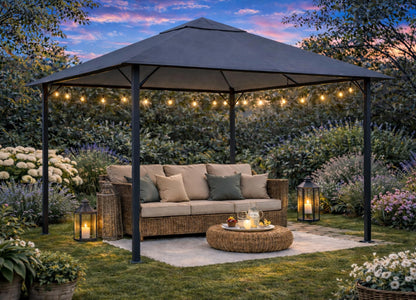 QUICK STAR Ersatzdach für Pavillon 3x3 m Grau RAL 7012 250 g/m²