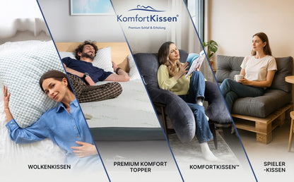 MKS Memory Foam Kissen 80x80 cm – Gel-Kopfkissen für Seitenschläfer