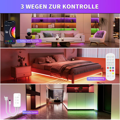 OULARA RGB COB LED Streifen 6m WLAN dimmbar DC24V für Smart Home