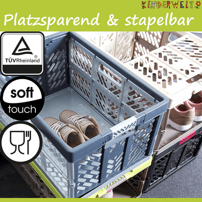 KiNDERWELT Profi-Klappbox 45 L, 2er-Set, belastbar bis 50 kg, blau