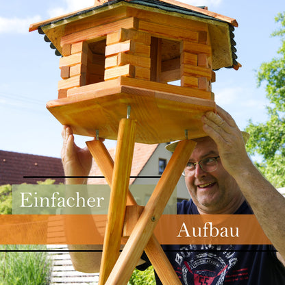 Deko-Shop-Hannusch Vogelhaus mit Ständer - Standard L, Schwarz