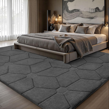 Sour Lemon Wohnzimmer Teppich 160x230cm - Grau Waschbar