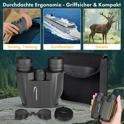 Aurosports 12x32 Fernglas Kompakt für Erwachsene und Kinder