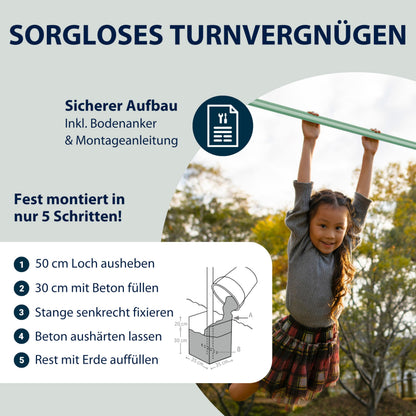 HUDORA Turnreck Fabian Turnstange – Standard/Pro, höhenverstellbar