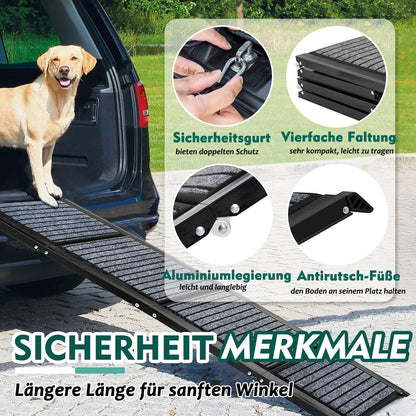 Snagle Paw Hunderampe Auto klappbar, 170 cm, bis 110 kg