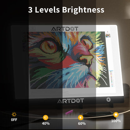 ARTDOT Leuchttisch A2 für Diamond Painting – Dimmbar mit Ständer