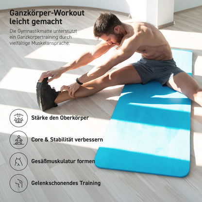 MSPORTS Gymnastikmatte Premium 190 x 100 cm, Aquamarin, phthalatfrei