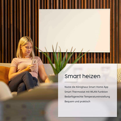 Könighaus Infrarot Wandheizung 1000 Watt - Smart Thermostat