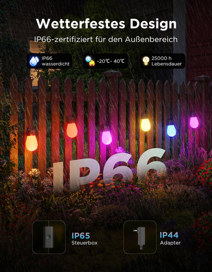 Govee Smart RGBICW LED Aussen-Lichterkette - 15 Meter
