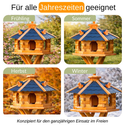 Deko-Shop-Hannusch Vogelhaus mit Futtersilo, Grösse L, schwarz