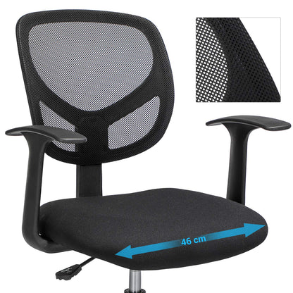 SONGMICS OBN25BK Hoher Drehstuhl - Schwarz, Sitzhöhe 55-75 cm