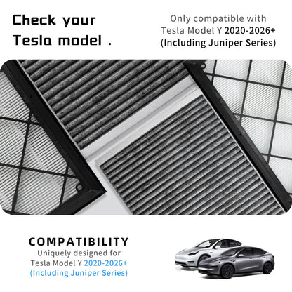 CYBERBEANS HEPA Innenraumfilter für Tesla Model Y 2020-2026, 4er-Pack