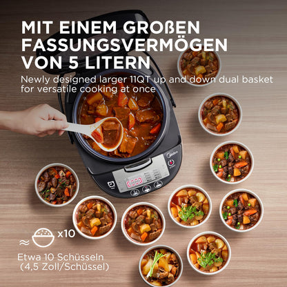 Midea Reiskocher Multifunktionsgerät - 5L Schwarz-Silber