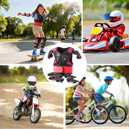 yeesport Kinder-Protektoren-Set Brustpanzer, Knie- und Ellbogenschoner