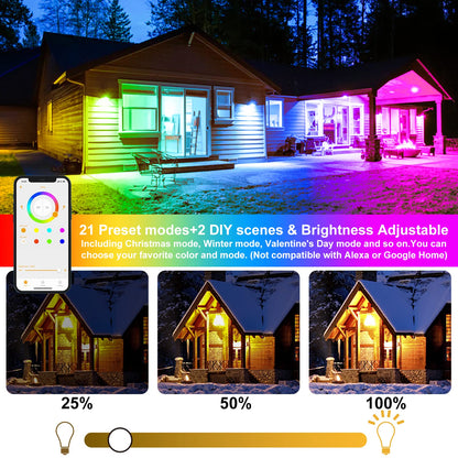 Smart RGB LED Fluter 80W Aussen Bluetooth – 2er Set IP66