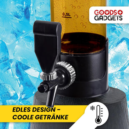 GOODS+GADGETS Bierzapfanlage Biersäule 3,5 L Getränkespender