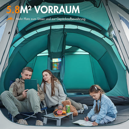 PORTAL 4Plus Familien Campingzelt - 5 Personen Tunnelzelt