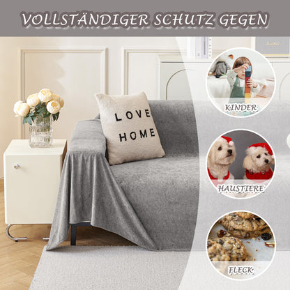 MYSKY HOME Sofabezug 2-Sitzer, Sofaüberwurf 180 x 300 cm, Grau