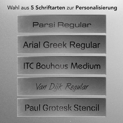 NewHabitat Wandbriefkasten Oslo Anthrazit mit Zeitungsfach und Gravur