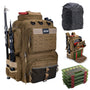 Goture Angelrucksack 45L – 4 Köderboxen, Rutenhalter, wasserabweisend. Rucksack für Angelausrüstung.