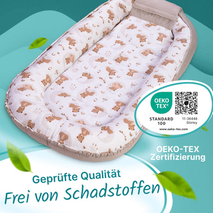 balelu Babynest für Neugeborene, Oeko-TEX Baumwolle, Beige