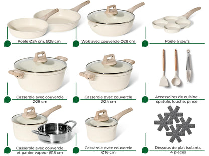 JUST PERFECTO Induktions Topfset – 21-teilig PTFE/PFOA-frei Kochgeschirr