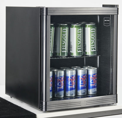METRO Professional Mini-Kühlschrank GPC1046, 46 L, Glastür, schwarz