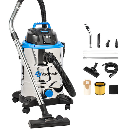 Vacmaster VQ1530SFDC 3in1 Nass- und Trockensauger Bodenstaubsauger, Edelstahlbehälter für Nass/Trockenreinigung.