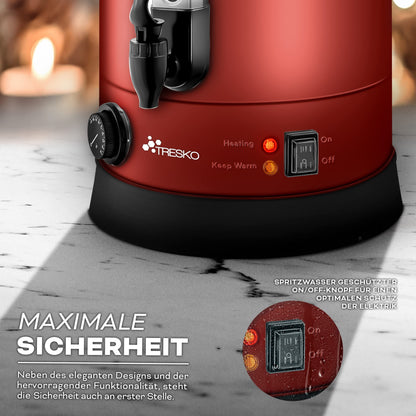 TRESKO Glühweinkocher Einkochautomat - 6.8L, 1500W Edelstahl