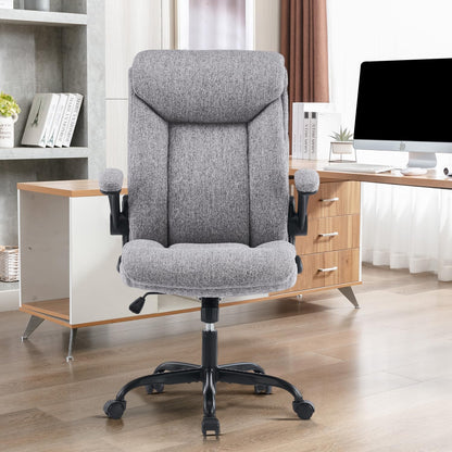 MZLEE Ergonomischer Bürostuhl Drehstuhl - Grauer Stoff