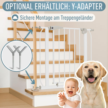 IB STYLE Berrin Treppenschutzgitter ohne Bohren Weiss 105-115 cm