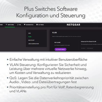 Netgear GS308EP PoE+ Switch 8 Port Gigabit Plus