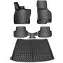 ELMASLINE 3D Gummimatten Kofferraumwanne Set VW Passat B8 Variant ab 2014. Schwarze 3D-Wanne schützt Kofferraum vor Schmutz/Nässe.