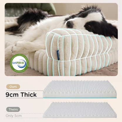 BEDSURE Orthopädisches Hundebett für grosse Hunde, 106x76 cm, Creme