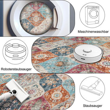 Xfrog Blumen Boho Stil Wohnzimmer Teppich - 120x160 cm Grösse