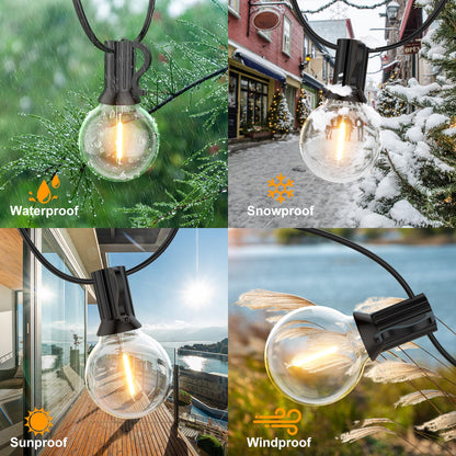 GPATIO LED Lichterkette Aussen 18 m mit 30+1 G40 Birnen, IP45
