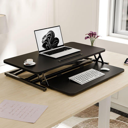 ERGOMAKER Stehpultaufsatz Sitz-Steh - 80x40 cm Schwarz