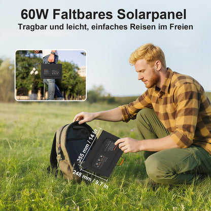 MHPOWOS 60W Faltbares Outdoor Solarpanel Ladegerät