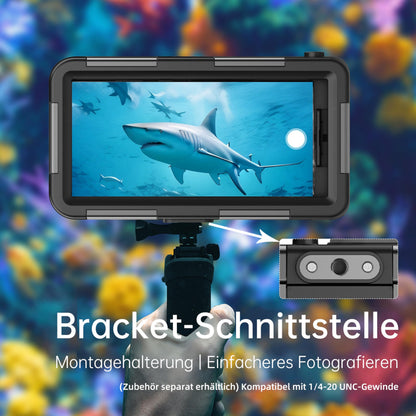Ezanmull Unterwasser-Tauchgehäuse für iPhone, wasserdicht, Schwarz