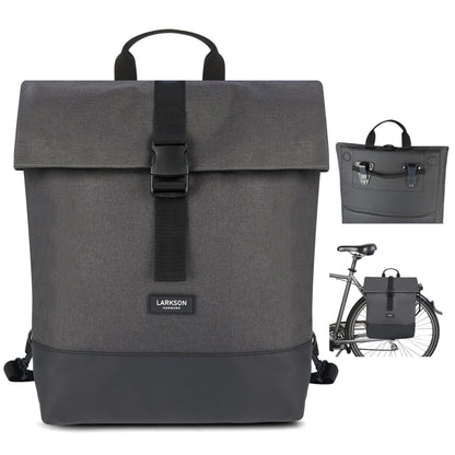 LARKSON Tammo Bike Fahrradtasche & Rucksack 2 in 1 Anthrazit