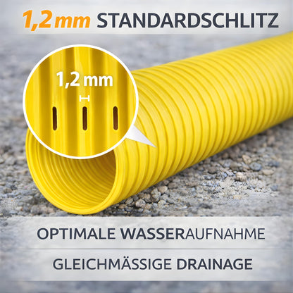 Doubleyou Geovlies & Baustoffe Drainagerohr DN50 10 m mit Filtervlies