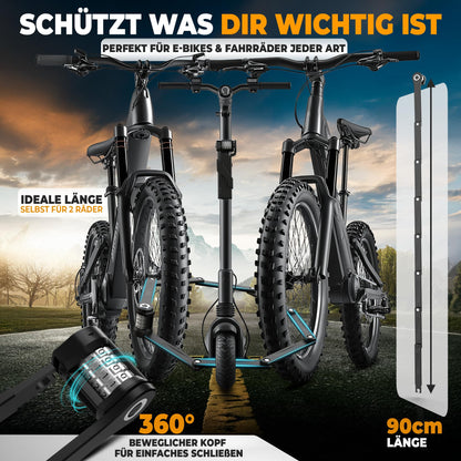 MIVELO Faltschloss Fahrradschloss mit Zahlencode 90 cm inkl. Halterung