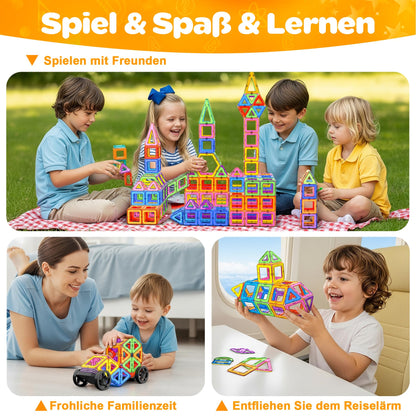 COOLJOYA Magnetische Bausteine 136 Teile, STEM Spielzeug ab 3 Jahre