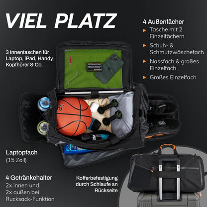 RECARRIER Sporttasche RE01 50L – wasserdicht, mit Schuhfach