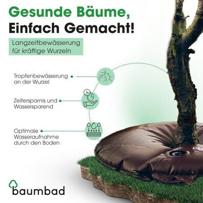 baumbad Bewässerungsring 55 Liter 5er-Set, UV-beständiges PVC, Grün